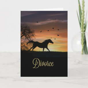 Divorce Support Encouragement Card Horse Running