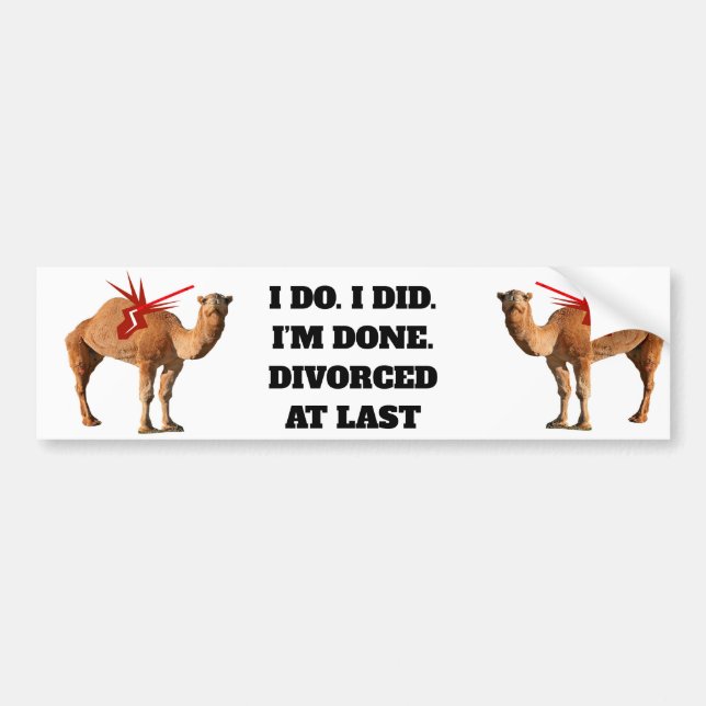 DIVORCED AT LAST Bumper Sticker (Front)