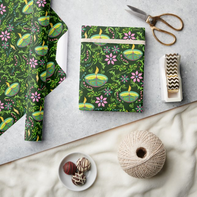 Diwali Candles Of Light Wrapping Paper (Crafts)