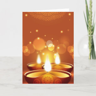 Diwali celebration golden Candles Card
