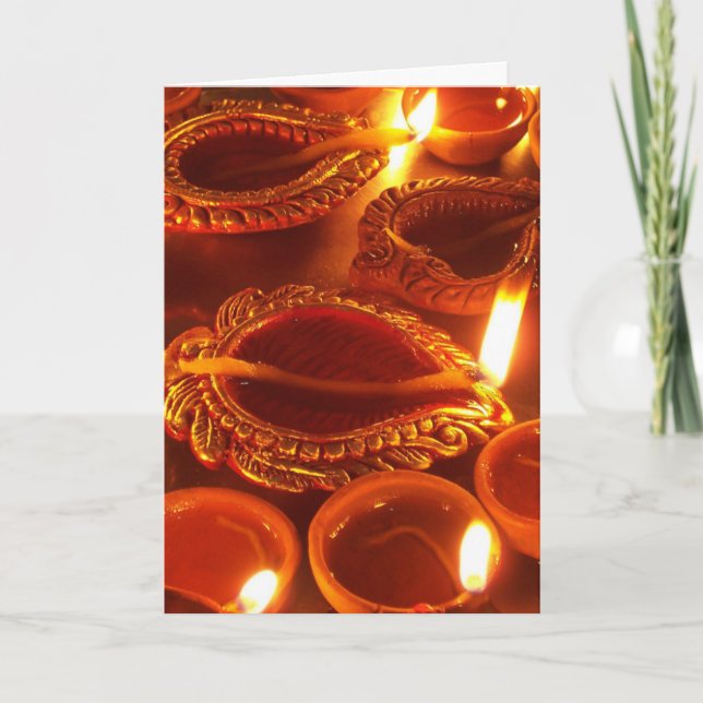 diwali diya flames card (Front)