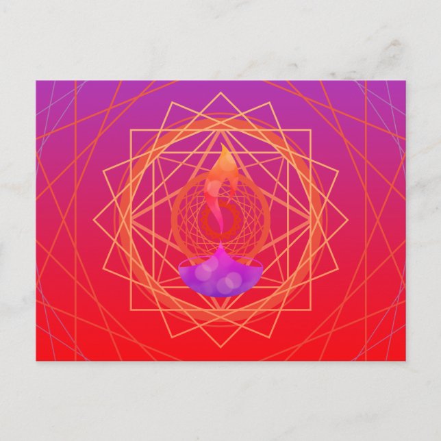diwali diya greetings geographics postcard (Front)