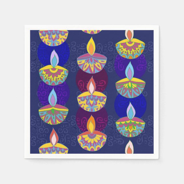 Diwali Diya Lamps Napkin (Front)