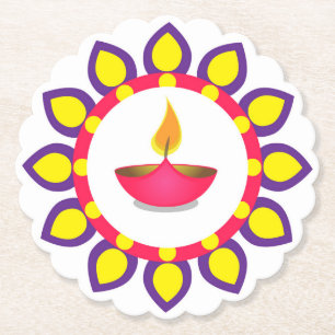 Diwali Diya Paper Coaster