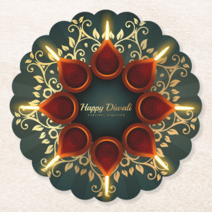 Diwali Diya Paper Coaster