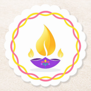 Diwali Diya Paper Coaster