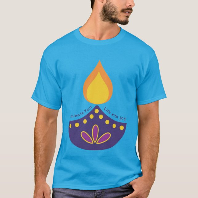 Diwali Diya T-Shirt - Celebrate the Festival of Li (Front)