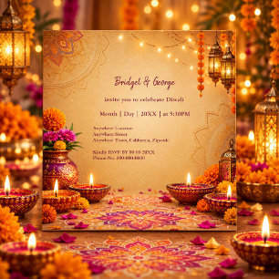 Diwali Gold Elegant Rangoli Lights Celebration