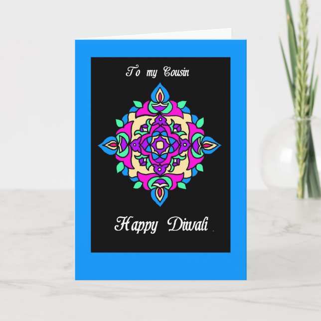 Diwali Greeting Card for a Cousin (Front)