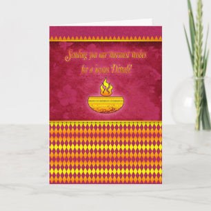 Diwali Greeting Card With Lamp