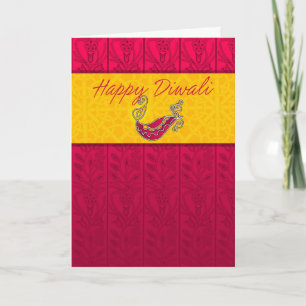 Diwali Greeting Card With Lamp