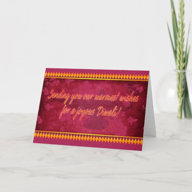 Diwali Greeting Card With Lamp (Front)