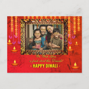 Diwali greeting traditional photo Card