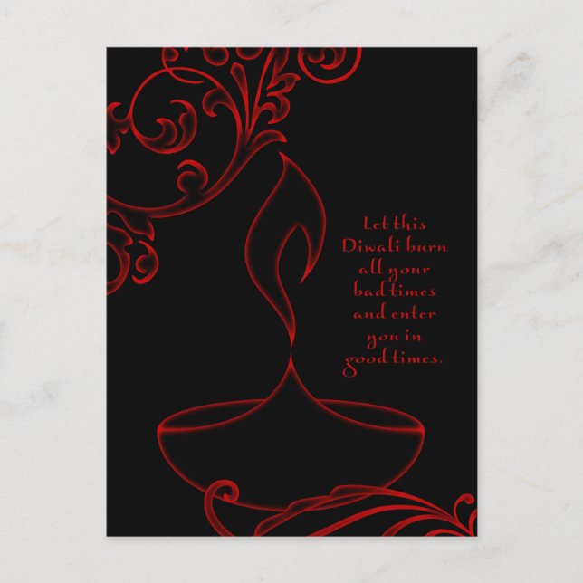 diwali greetings (elegant light) postcard (Front)