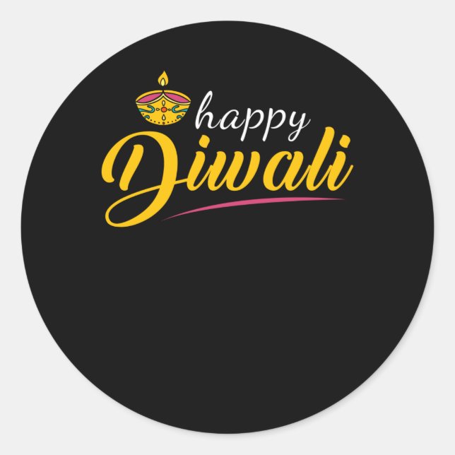 Diwali Happy Diwali Classic Round Sticker (Front)