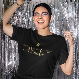 Diwali health wealth wisdom golden design T-Shirt