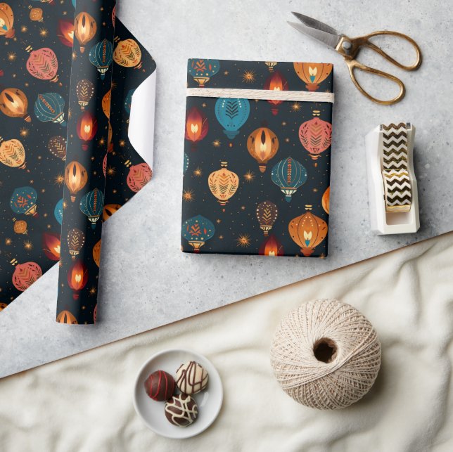 Diwali Holiday Lanterns  Wrapping Paper (Crafts)