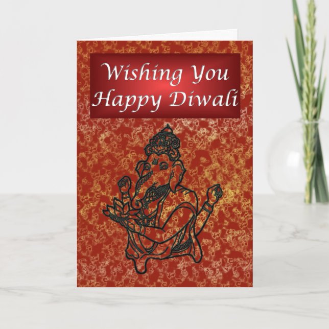 Diwali Indian Festival of Light with Ganesha Card (Front)