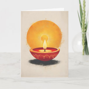 Diwali Light Lamp Simple Holiday Card