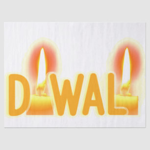 Diwali Lights Cute Candlelight Typography Tissue Paper