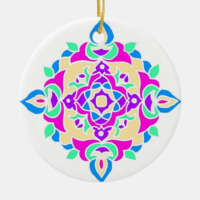 Diwali Ornament with Rangoli Pattern (Front)