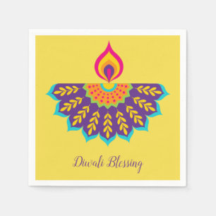 Diwali Paper Napkin with Mandala - Custom Colour