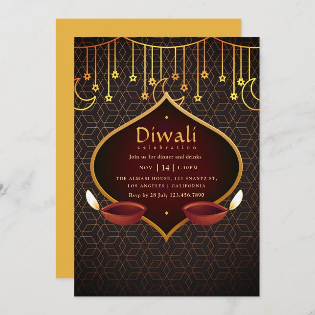 Diwali Party Invitation (Front/Back)