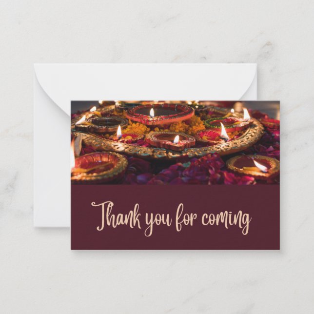 Diwali Party - Thank you for Coming  Card (Front)