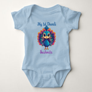 Diwali Peacock Debut Baby Bodysuit