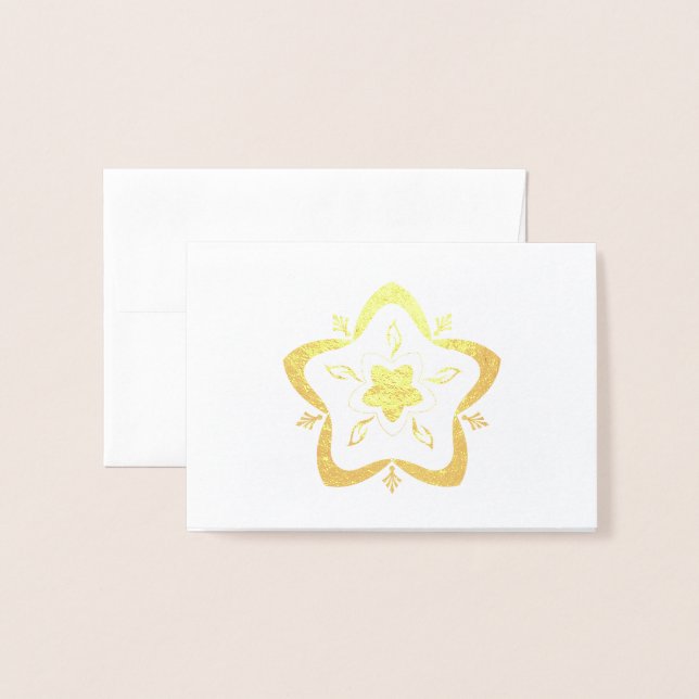 diwali rangoli gold foil foil card (Front With Envelope)