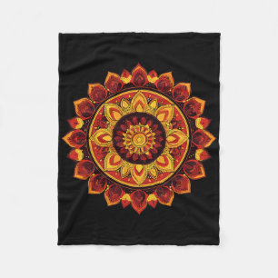 Diwali Rangoli Mandala Lotus Meditation Yoga Fleece Blanket
