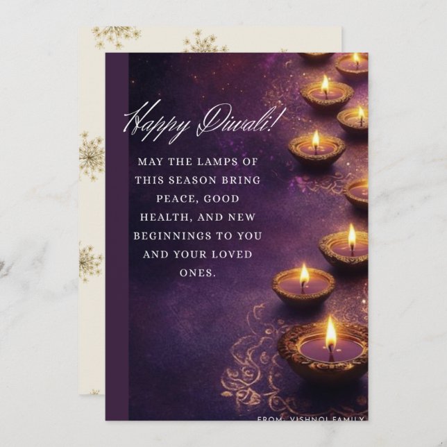 Diwali Season Holiday Card (Front/Back)