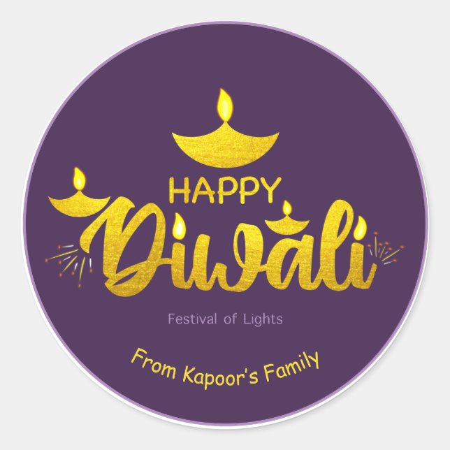 Diwali stickers personalized for gifts pack of 20 (Front)