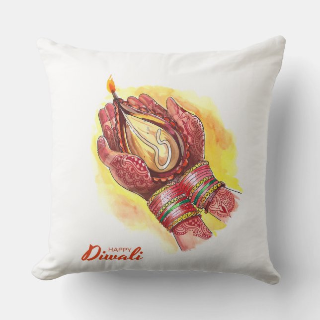 Diwali Throw Pillow (Front)