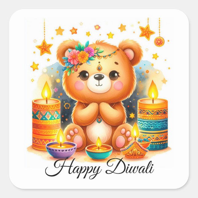 Diwali Vibes Square Sticker (Front)