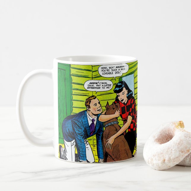 Dixie Dugan Loveable Dog Vintage Comics Coffee Mug (With Donut)