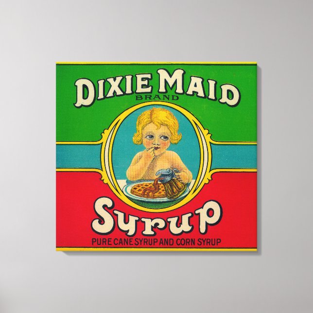 Dixie Maid Syrup LabelCairo, GA Canvas Print (Front)