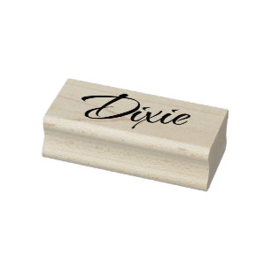 Dixie name cursive script signature rubber stamp