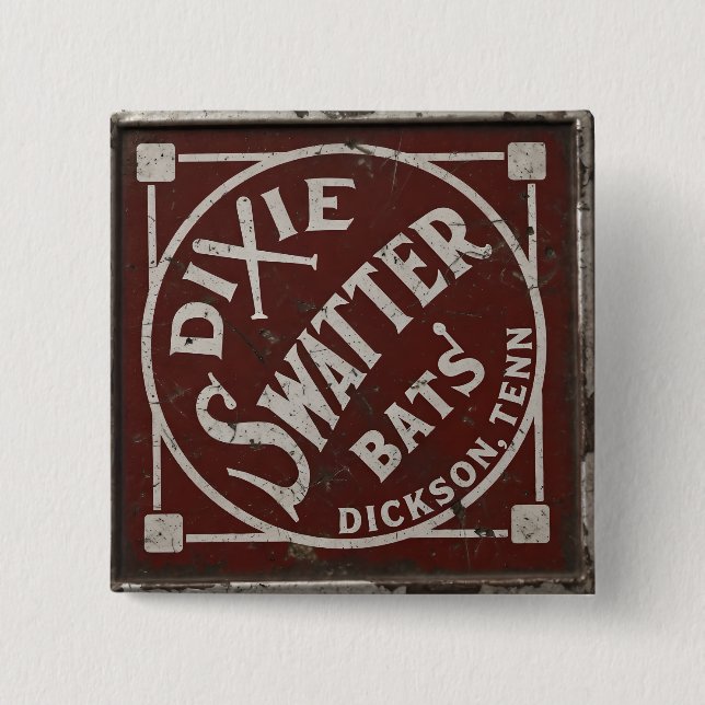Dixie Swatters Dickson TN AH Leathers Bats 15 Cm Square Badge (Front)