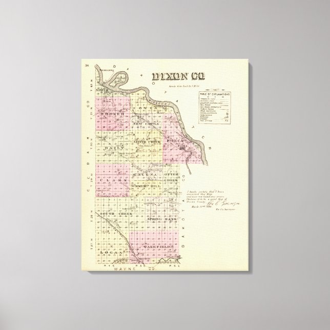 Dixon County, Nebraska Canvas Print (Front)