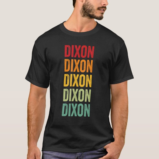 Dixon County Nebraska Rainbow Text Design T-Shirt (Front)
