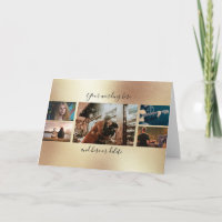 DIY 5 photo anniversary wedding collage gold