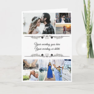 DIY 6 photo couples romantic minimalist message Card