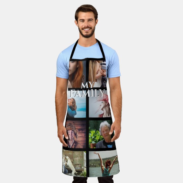 DIY 8 photo custom family picture collage Apron (Worn)
