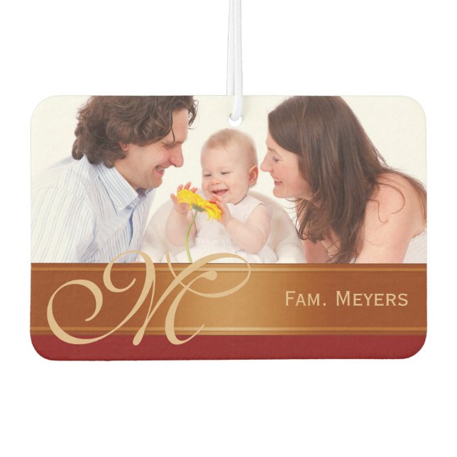 DIY - Add your own photo, name and monogram Car Air Freshener (Front)