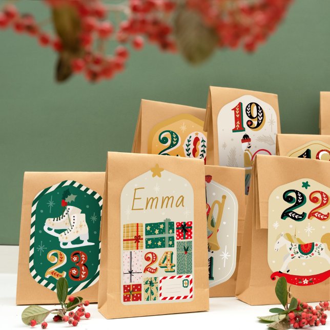 DIY Advent Calendar - Christmas Toys (Personalized Advent Calendar stickers to make your craft project.)