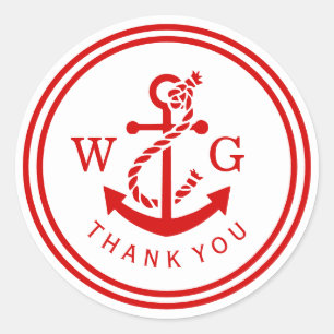 DIY Anchor Monogram Wedding Seals TY Red White