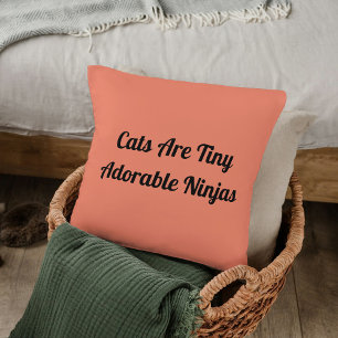 DIY Animal Pet Lover Cat Mum Funny Quote On Salmon Cushion