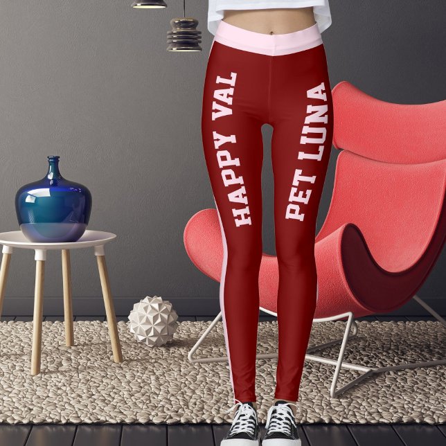 DIY Animal Pet Lovers Happy Valentine's Day Red Leggings (Creator Uploaded)