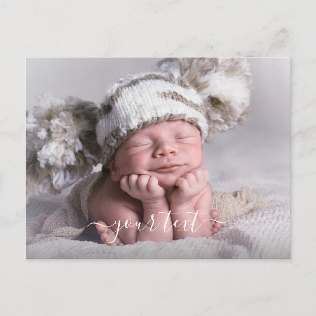DIY Baby Photo Birth Announcement Postcard (Front)